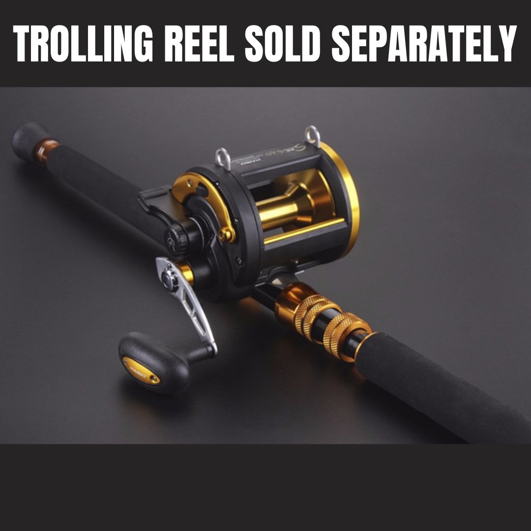 1.8M UP TO140LB/ 64KG Two-sectional Heavy Power Carbon Trolling Rod with  Maksuki Double Roller Guides