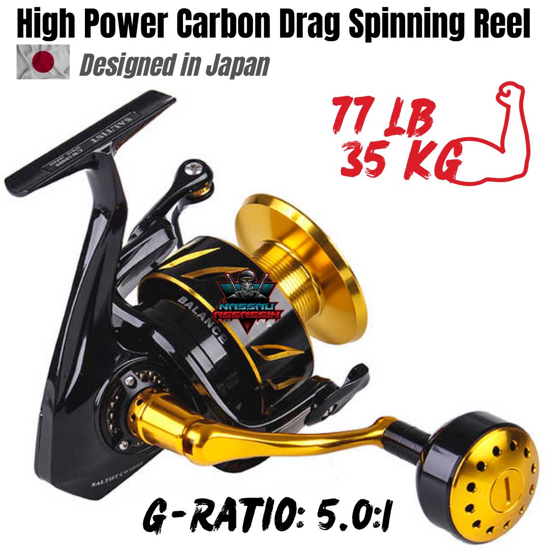 77LB/ 35KG Heavy Power Carbon Drag Spinning Reel