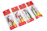 Set of 4 Multicolor Metal Slow Jigs With Double Hook Assist 40, 60, 80 and 100g