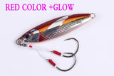 Set of 4 Multicolor Metal Slow Jigs With Double Hook Assist 40, 60, 80 and 100g