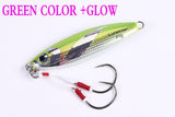 Set of 4 Multicolor Metal Slow Jigs With Double Hook Assist 40, 60, 80 and 100g