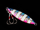 Set of 4 Multicolor Metal Slow Jigs With Double Hook Assist 60, 80, 120 and 150g