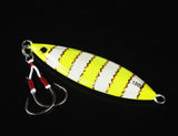 Set of 4 Multicolor Metal Slow Jigs With Double Hook Assist 60, 80, 120 and 150g
