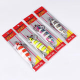Set of 4 Multicolor Metal Slow Jigs With Double Hook Assist 60, 80, 120 and 150g