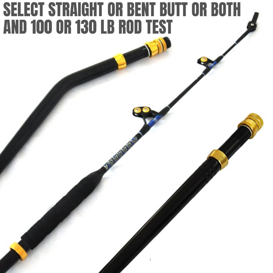 130lb 1.5m (5ft) Heavy Power Two-sectional Short Carbon Trolling Rod with  Pac Bay Roller Guides and a Swivel Tip