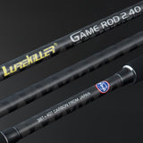 2.4M 44LB/ 20KG Two-sectional Heavy Power Carbon Spinning Rod with Fuji Guide Rings