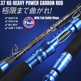 LK Jigmaster 37kg 2 Section Heavy Power Carbon Spinning Rod With Fuji Guide Rings 