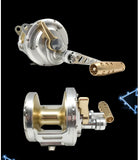50W 40kg Max Drag CNC Machined Aircraft Aluminum Forged Spool 2 Speed Narrow Topless Trolling Reel