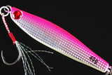 Set of 5 Multicolor Metal Jigs With Treble and Hook Assist 40, 60, 80 and 100g 