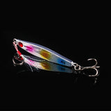 Set of 5 Multicolor Metal Jigs With Treble and Hook Assist 40, 60, 80 and 100g 