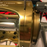 W80 50kg Max Drag CNC Machined Aircraft Aluminum Forged Spool 2 Speed Boat Trolling Reel 