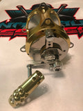 W80 50kg Max Drag CNC Machined Aircraft Aluminum Forged Spool 2 Speed Boat Trolling Reel 